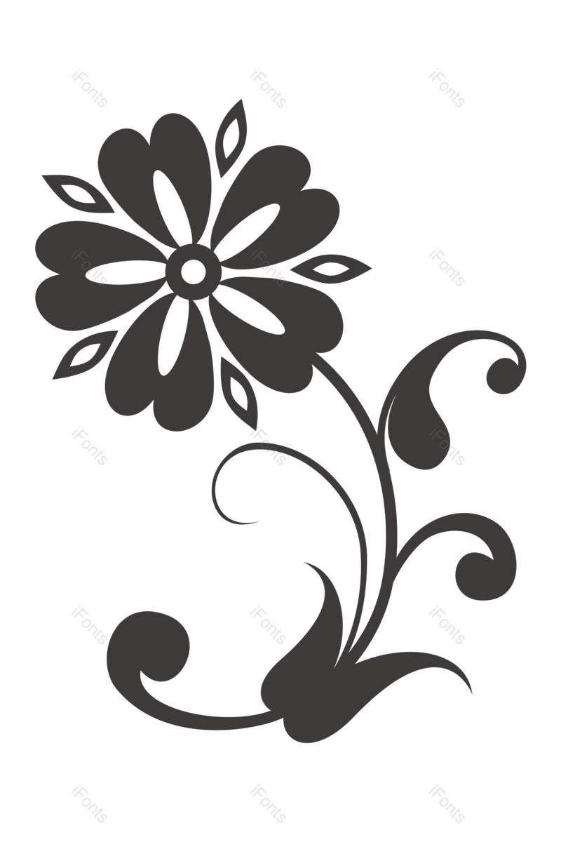 花纹图片,黑白元素,复古花纹PNG,花草免抠素材